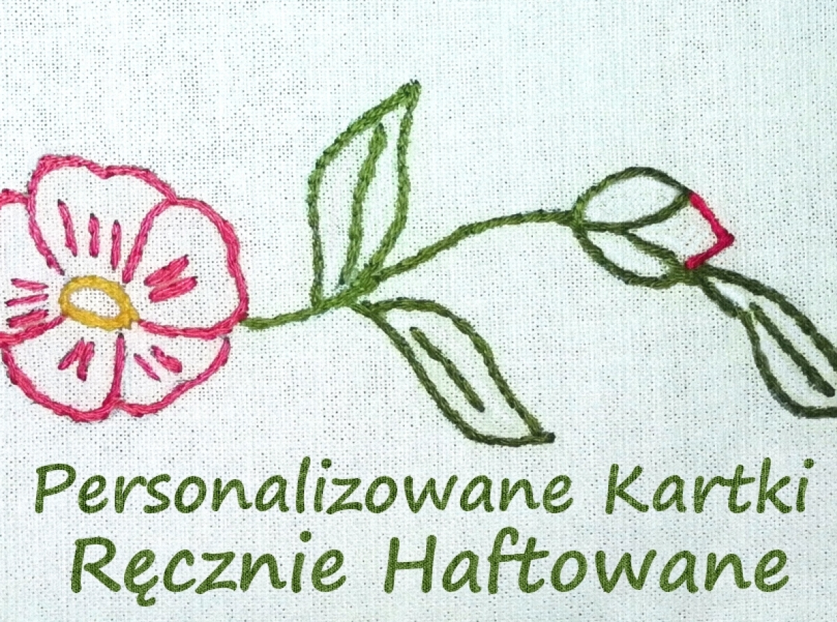 Ręcznie haftowane kartki okolicznościowe