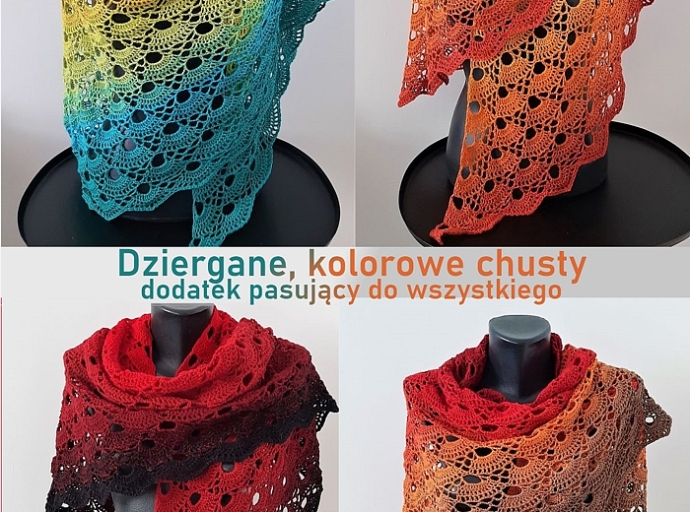 Dziergana chusta ombre - dodatek pasujący do wszystkiego