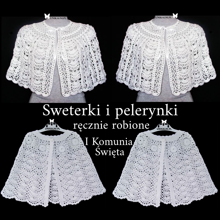 sweter pelerynka do sukienki komunijnej unikalni pl