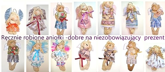 aniolki figurki recznie robione na prezent dla gosci