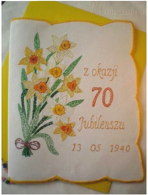 kartka recznie haftowana urodziny unikalni pl