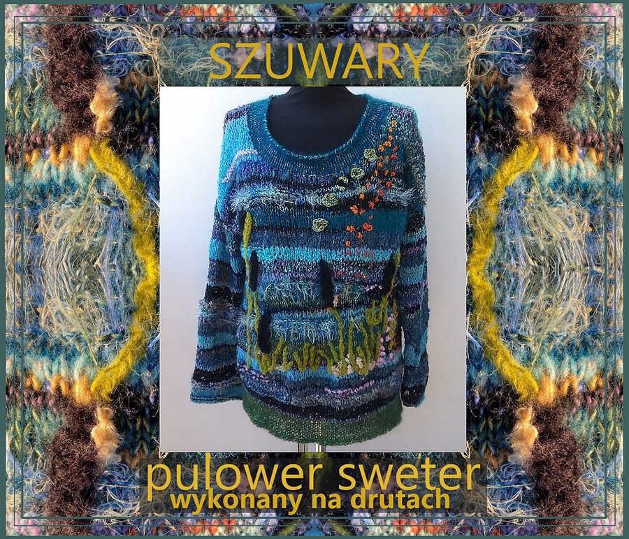 pulower sweter na drutach wykonany unikalni pl