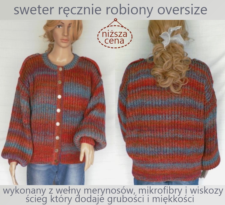 sweter recznie robiony jesienny welna unikalni pl
