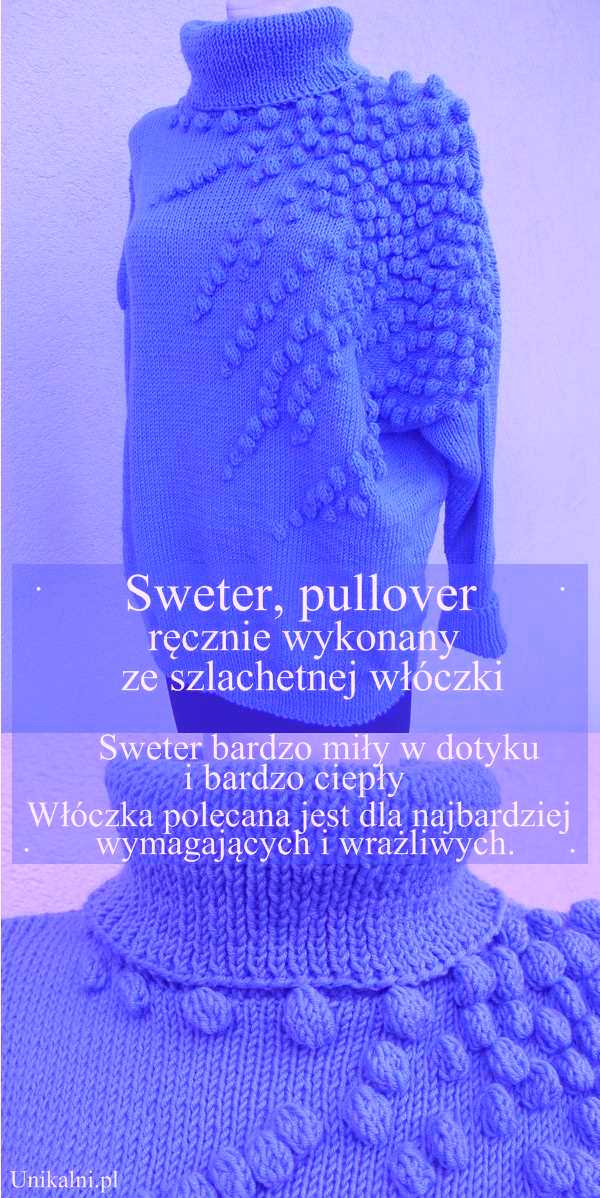 sweter pullover fiolet welna unikalni pl