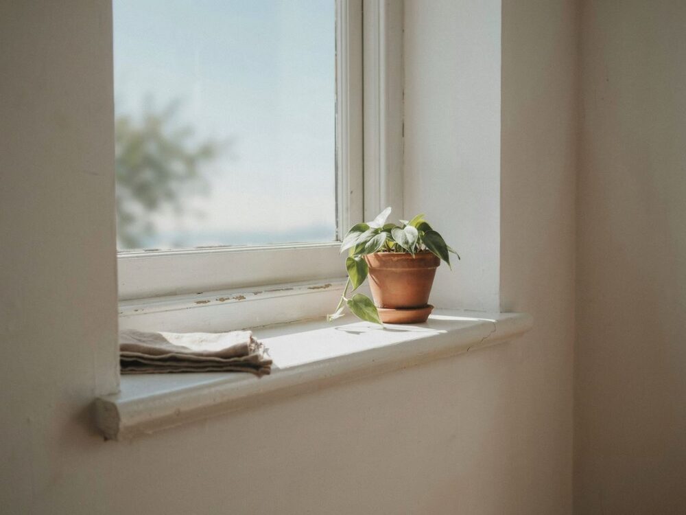 wąski parapet okienny